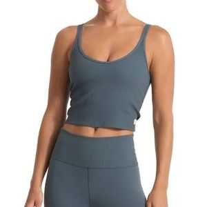 Vuori Rib Crop Tank Dark Teal